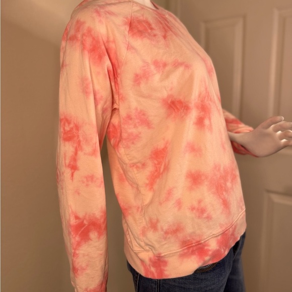 Lucky Brand Sweater Womens M Pink White Tie Dye Sweatshirt Crew Neck Pullover. - Picture 2 of 9